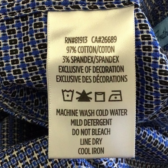 Robert Graham blue button front shirt XL - Picture 9 of 11